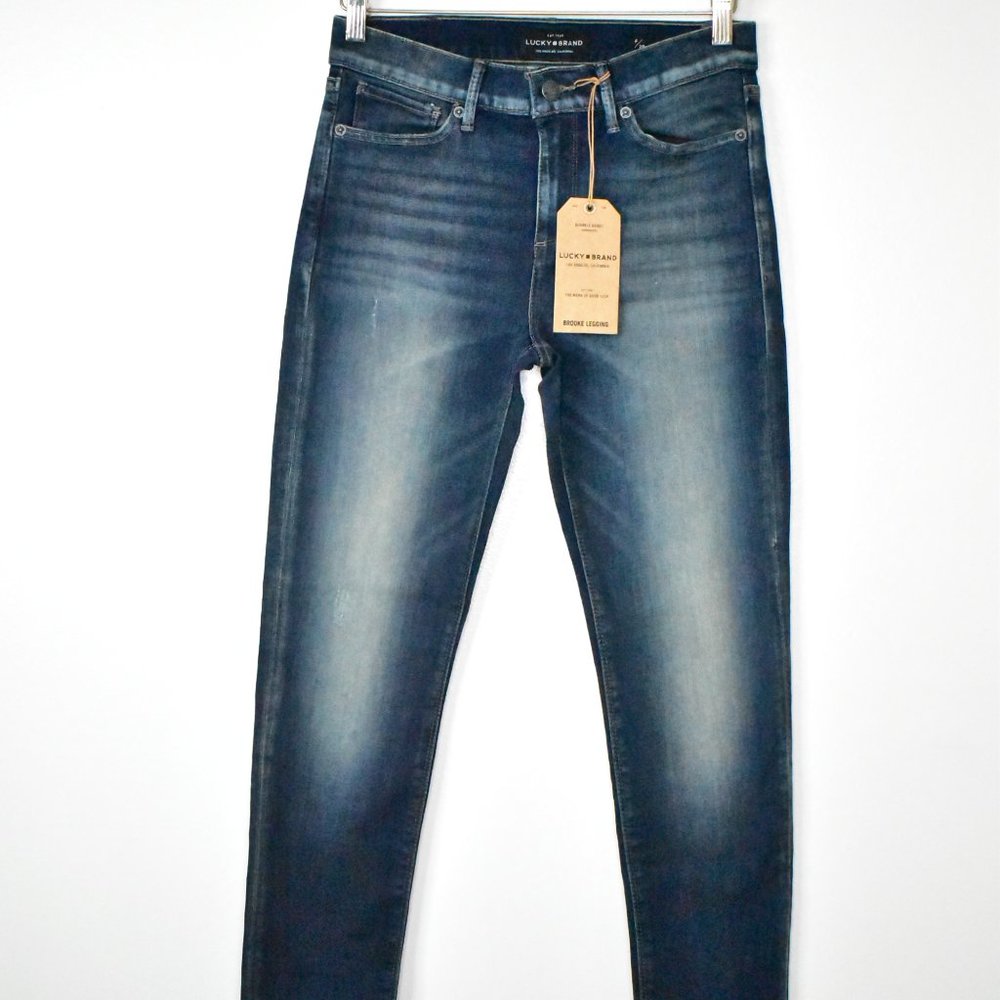 Lucky Brand Brooke Ankle Legging Skinny Jean Size 6/28 Distressed Stretch Denim